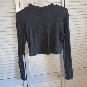 Long sleeve gray cotton shirt